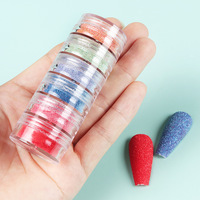 6jar/set Nail Art Glitter Poudre 5 Styles Ongles Décoration Nail Poudre