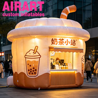 Kiosque à bubble tea sur mesure, accessoires gonflables, stand publicitaire pour la vente de gobelets, tente gonflable.