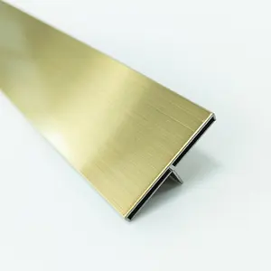Foshan usine HENGYUXIANG vente en gros en acier inoxydable 304 garniture en forme de T profil de tuile en métal profil décoratif pour mur