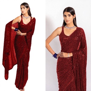 Draped Shine Designed Dazzle New Designer Reversible Georgette <b>Saree</b> Zain Exports All Seasons Regular Fit Ready Wear Casual - Product Image 1