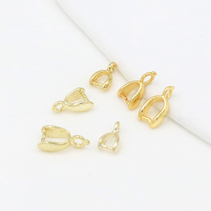 18K Gold Plated Copper Melon Seed <b>Buckle</b>, 14K Gold-Plated Necklace Pendant <b>Buckle</b>, Jade Pendant <b>Buckle</b>, Crystal <b>Clip</b> DIY - Product Image 4