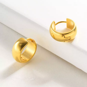 BAOYAN-pendientes de aro de acero inoxidable chapado en oro de 18k, joyería Huggies de mariposa - Product Image 2