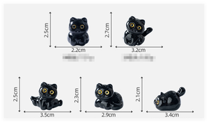 Resina in miniatura nero gatto all'ingrosso animali Mini figure giocattoli <span class=keywords><strong>fata</strong></span> giardino figurine 3d per bambini da collezione acquario decorazione - Product Image 2