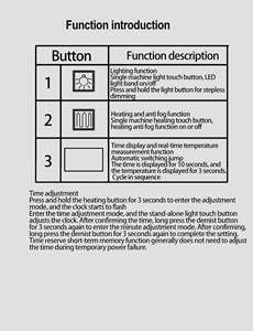 <span class=keywords><strong>12V</strong></span> 5A 60W Pantalla de temperatura de tiempo Desempañador Espejo de memoria CCT Luz LED delgada Sensor táctil Interruptor atenuado - Product Image 5
