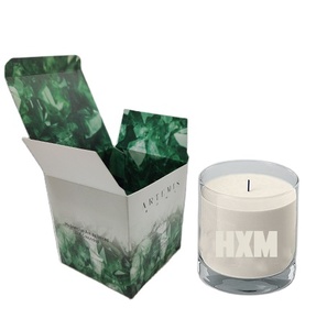 Custom logo double side printed luxury gift box with insert candle jar with box