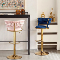 Luxus-Lift-Rockhocker Barstühle individueller Metallrahmen Samt-Nodik-Barhocker Hochstuhl