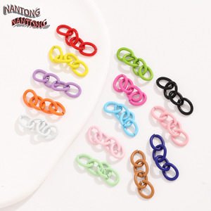 NANTONG Colorful Four Link Chain Keychain Alloy Baking Paint For <b>Bracelet</b> Making DIY Jewelry Accessory - Product Image 3