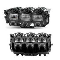Projecteurs de moto Transformers, lentille clignotante bicolore blanche et jaune, œil de diable rouge, projecteurs externes pour véhicules électriques