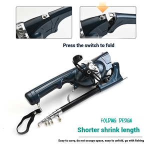 Roue de <span class=keywords><strong>moulinet</strong></span> intégrée OEM de 1.31m avec ligne de pêche ensemble de cannes pliantes en fonte de poche portable - Product Image 4
