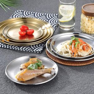 Plato Redondo de Acero Inoxidable Gris Nieve, Estilo Industrial, Apto para Alimentos, Apilable, para Uso Doméstico y Comercial - Product Image 5