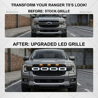 Grille avant tout-terrain 4x4 durable en ABS avec lampe LED pour Ranger T9 2022-2026, amélioration pour pick-up
