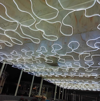 Ceiling Drapes with Light Tulle Wedding Ceiling Drapes S-Shaped LED Fabric Ceiling Decorations