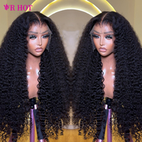 Perruque sans colle en cheveux humains bouclés naturels birmans, densité 250 %, cheveux vierges bruts 15A, avec fermeture en dentelle HD 13x4, vente en gros