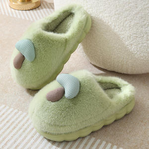 Chaussons d'intérieur personnalisables en mousse EVA, doux et moelleux, en coton champignon, pour enfants et parents, marque propre, pantoufles de maison en peluche à plateforme - Product Image 5