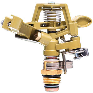 Système d'irrigation agricole par aspersion métallique, arroseur rotatif réglable à entraînement par engrenages 360° pour jardin, ferme et pelouse, diamètre 1/2 pouce - Product Image 1