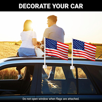 Drapeau de voiture américain 30x45cm, simple face, en polyester, imprimé numériquement, avec mât en PP, pliable pour affichage routier