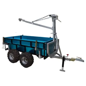 1420kg log capacity ATV log trailer with trailer box and crane