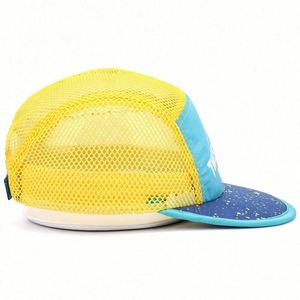 Custom High Quality Dobby 5 Panel Nylon <b>Waterproof</b> Adjustable Quick Dry Mesh Flexible Soft Duckbill Brim Printed Logo Unisex <b>Cap</b> - Product Image 3