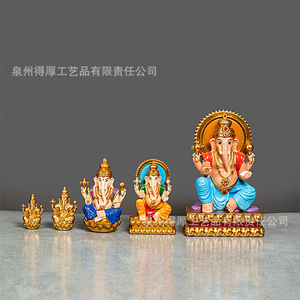 รูปปั้นพระพิฆเนศเรซิ่นอินเดีย รุ่น DHX 001 ของตกแต่งบ้านสไตล์ศิลปะ ของขวัญ - Product Image 3