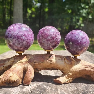 Wholesale Polished Natural Purple Lepidolite <b>Sphere</b> for Home Desktop Decoration - Product Image 2