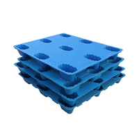 Palette en plastique HDPE à 9 pieds, robuste, moulée par soufflage, simple face, durable, surface embossée industrielle, capacité de charge de 1 tonne