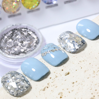 Kit de vernis à ongles gel UV LED Soak-Off, couleurs changeantes, grand pailleté, pour nail art, toutes saisons, base et top coat, 15ml