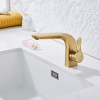 Grifo de lavabo de latón, grifo mezclador de lavabo con núcleo de válvula de cerámica de construcción de latón, Ideal para grifos de lavabo de baño altos