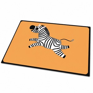 Plateau de service rectangulaire motif zèbre de dessin animé, plat de présentation orange pour buffet et desserts, idéal pour les réceptions - Product Image 2