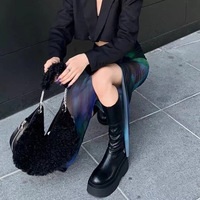 Chaussures sexy pour femmes, bottes de danse à hauteur du genou, talons de strip-teaseuse, bottes à plateforme en daim pour femmes, bottes de neige d'hiver pour dames