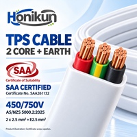 Câble plat TPS certifié SAA, double et terre, 2C+E 2,5 mm² 450/750V, cuivre PVC AS/NZS 5000.2
