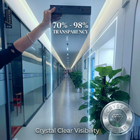 Pantalla LED Transparente 3D P3.91, Pantalla Publicitaria Holográfica, Malla LED Adhesiva Flexible para Señalización en Ventanas de Vidrio