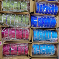 Cinta de Satén de Doble Cara Azul Ecológica de 100 Yardas/rollo, 1.5 Pulgadas, 40 mm, 100% Poliéster para Manualidades, Flores, Bodas, Cumpleaños