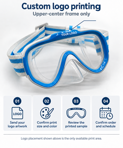 Masque de plongée pour jeunes, lunettes de plongée junior avec joint en silicone confortable, sangle de tête réglable pour la plage - Product Image 2