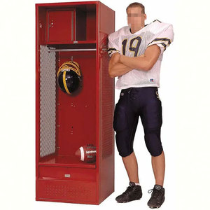 Personnalisé sport vente rouge banc armoire cage stockage club joueurs métal acier football vestiaire - Product Image 3