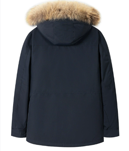 Veste d'hiver en duvet pour homme, vêtements de travail unisexes avec col en fourrure, parka mi-longue épaisse, vêtements de travail chauds - Product Image 6