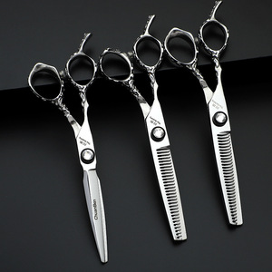 Tijeras para el cabello Kawamoto para zurdos, tijeras de acero inoxidable con 30 dientes y mango largo para estilistas profesionales - Product Image 5