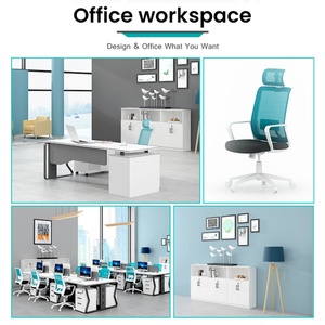 Office Furniture Luxury Boss Office <b>Desk</b> Set Executive Computer <b>Table</b> with Drawer Industrial Style Wooden Panel Workstation - Product Image 3