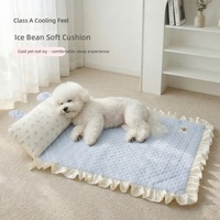 Tapis rafraîchissant rectangulaire solide pour animaux de compagnie, en polyester respirant, pour l'été, pour chats et chiens