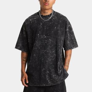 Camiseta Extra Grande de Corte Cuadrado para Hombre, 100% Algodón, Hombros Caídos, Estilo Urbano Lavado, Calidad, Logotipo Personalizado, Camiseta Lisa - Product Image 1