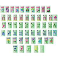 Juego de Mahjong Americano de Acrílico Transparente de Una Sola Capa, 160 Piezas, Patrón Personalizado de Flores y Insectos, Fichas de Mahjong Estándar Estadounidenses para Juegos de Fiesta