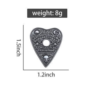 Alfileres de esmalte de calavera de Halloween, broche de insignia en forma de <span class=keywords><strong>corazón</strong></span> creativo, regalo de joyería de Metal para amigos, ropa - Product Image 6