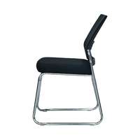 Chaise de bureau à dossier en maille avec base en fer, chaise de conférence noire à structure métallique robuste pour salle d'attente, vente en gros