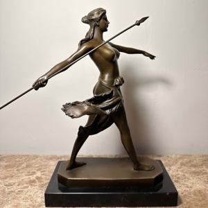 Sculpture en bronze d'Artemise, déesse de la chasse de la mythologie grecque, figurine décorative de style européen pour tables - Product Image 2