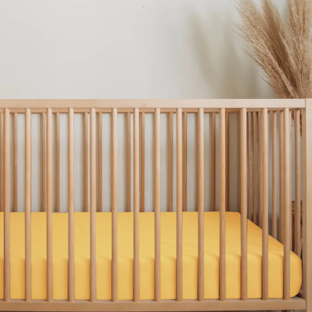 100% katun bambu netral bayi Jersey tempat tidur bayi elastis seprai tempat tidur bayi set seprai pas