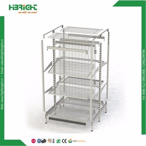Customizable Heavy-Duty Double-Sided White Metal 5-<strong>Shelf</strong> <strong>Display</strong> <strong>Shelves</strong> Supermarket Rack Advertising Board Customized Logos - Product Image 5