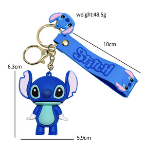 Cổ điển Stitch Silicone PVC ảnh kỹ thuật số <span class=keywords><strong>Keychain</strong></span> quà tặng trang trí máy Phụ kiện cho ngày lễ cao su bền <span class=keywords><strong>Keychain</strong></span> - Product Image 5