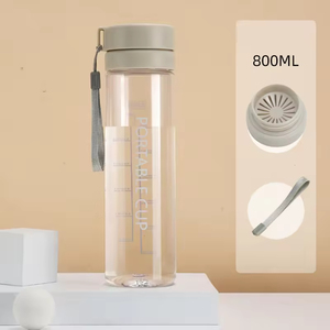 Custom 800ml Portable GYM Clear Custom Logo Drinking <b>Cup</b> <b>Plastic</b> Sports Water Bottle Transparent PC Camp - Product Image 6