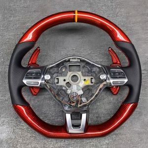 Volante Deportivo Personalizado de Fibra de Carbono Roja de Alta Calidad para Volkswagen Polo <span class=keywords><strong>Golf</strong></span> 6 <span class=keywords><strong>GTI</strong></span> R CC MK7 Mk6 Modelo <span class=keywords><strong>Antiguo</strong></span> - Product Image 1