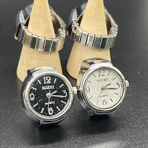 Montre bague simple de style coréen, cadran rond à quartz, chiffres arabes, bracelet élastique, mini montre bague pour <span class=keywords><strong>étudiant</strong></span>s et couples - Product Image 5
