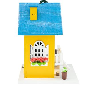 Gele Cottage Retro Arts Crafts Houten Vogel Feeder Landhuisjes Muur Opknoping Vogelhuisje Gemaakt Van Boerderij Hout - Product Image 4